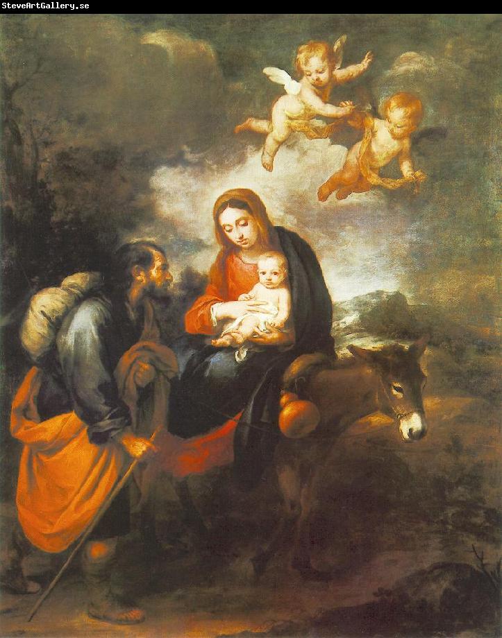 MURILLO, Bartolome Esteban Flight into Egypt sg